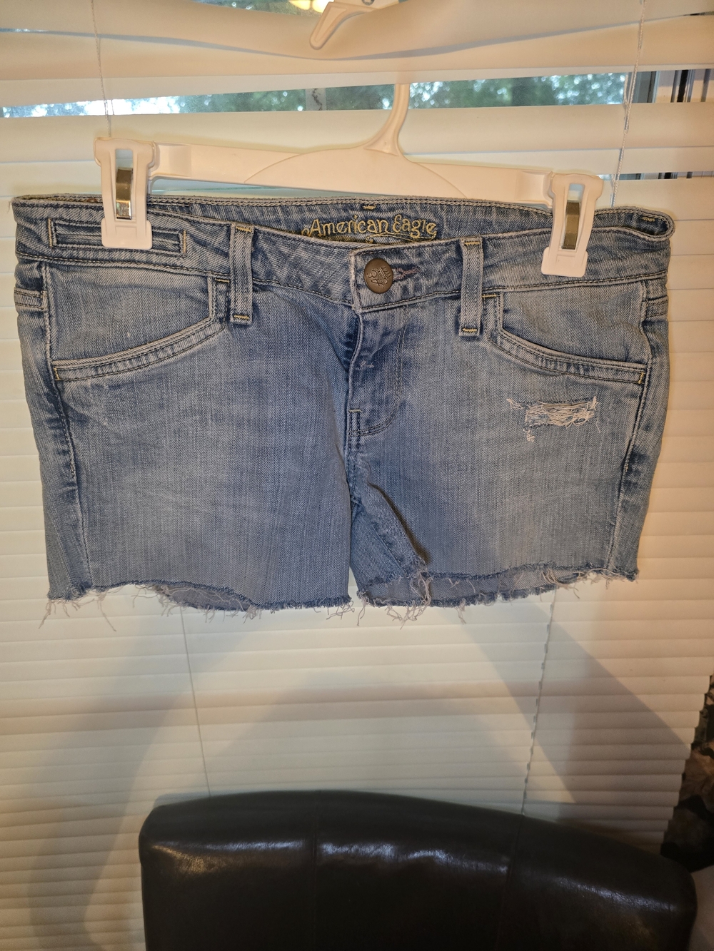 American Eagle Outfitters Distressed Light Blue Denim Cutoff Shorts